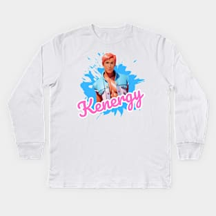 Eva Mendes Say Kenergy Ryan Gosling 2023 movie graphic illustration design by ironpalette Kids Long Sleeve T-Shirt